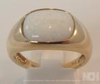 Massief gouden HEREN (pink)ring met Australische Opaal wit, 18 tot 19, Verzenden, Wit, Heer
