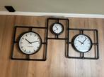 Industriële Wandklok met Meerdere Tijdzones, Ophalen, Zo goed als nieuw, Analoog, Wandklok