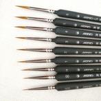 Penselen set Aktie 9 stuks 000/00/0/1/2/3/4/5/6 Nylon, Hobby en Vrije tijd, Schilderen, Verzenden, NL, Nieuw, SenZ