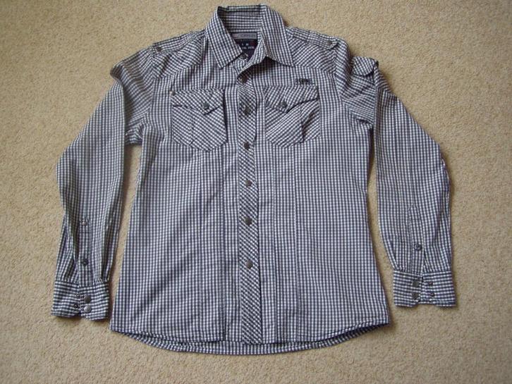 Grijs/wit ruiten overhemd maat L, Kleding | Heren, Overhemden, Zo goed als nieuw, Halswijdte 41/42 (L), Grijs, Ophalen of Verzenden