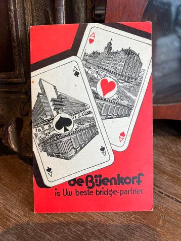 OUD RECLAME KAARTJE BRIDGE BIJENKORF beschikbaar voor biedingen