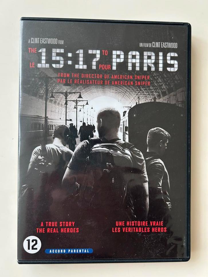 —The 15:17 to Paris—regie Clint Eastwood, Cd's en Dvd's, Dvd's | Actie, Zo goed als nieuw, Actiethriller, Vanaf 12 jaar, Ophalen of Verzenden