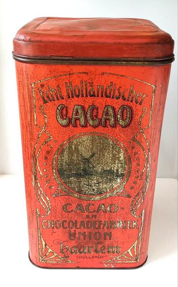 Groot Winkelblik Union Cacao Haarlem 10-12,5 kg. Blik beschikbaar voor biedingen