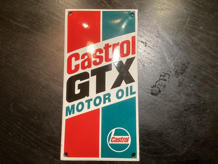 CASTROL GTX Moto Oil emaille schild, Verzamelen, Automerken, Motoren en Formule 1, Zo goed als nieuw, Auto's, Ophalen of Verzenden