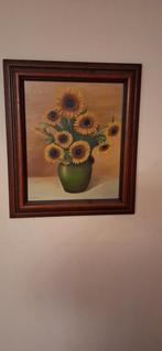 Zonnebloemen in vaas - Schilderij, Ophalen of Verzenden