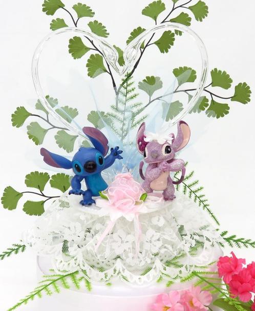 Disney Stitch en Angel bruidspaar als taart topper., Hobby en Vrije tijd, Feestartikelen, Nieuw, Versiering, Geboorte of Huwelijk