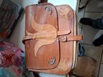 Bruine vintage handgemaakte lederen tas, Ophalen of Verzenden, Gebruikt, Bruin, Handtas