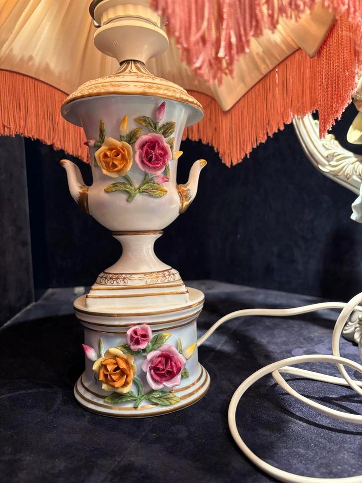 Dresden Tafellamp met porseleinen bloemen, Huis en Inrichting, Lampen | Tafellampen, Nieuw, Minder dan 50 cm, Overige materialen