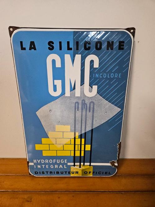 Vintage La Silicone GMC Emaille Reclamebord, Antiek en Kunst, Antiek | Emaille, Ophalen