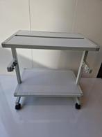 Verrijdbaar Tafeltje blad 65x45 hoog 67 cm, Ophalen, Gebruikt, Metaal of Aluminium, Handig bijzettafeltje