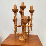 Vintage Houten Design Kandelaar jaren 60, Ophalen of Verzenden