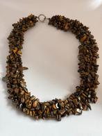 Tijgeroog Edelsteen Ketting, Sieraden, Tassen en Uiterlijk, Kettingen, Bruin, Ophalen of Verzenden, Zo goed als nieuw, Steen of Mineraal