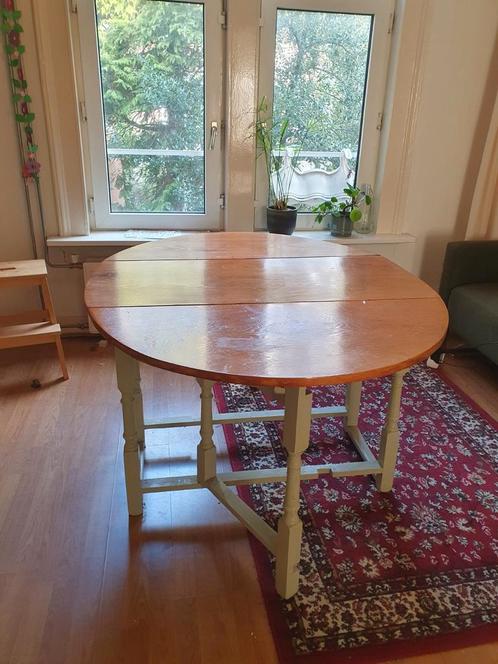 Uitklapbare tafel eikenhout, Huis en Inrichting, Tafels | Eettafels, Gebruikt, 100 tot 150 cm, 100 tot 150 cm, Vijf personen of meer