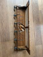 Wandkapstok, met wandkleed, hert, jacht 6 haken vintage, Wandkapstok, Ophalen of Verzenden, Zo goed als nieuw, Minder dan 100 cm