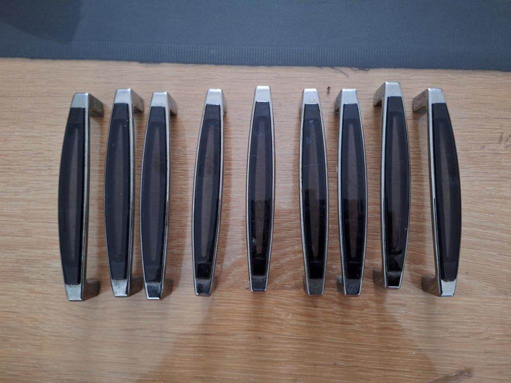 9 zwart zilveren vintage greepjes, Ophalen of Verzenden