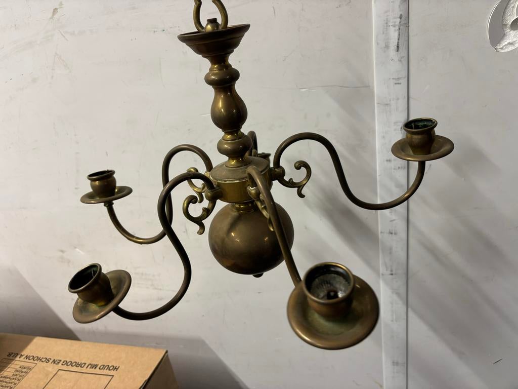 Koperen kroonluchter, Antiek en Kunst, Ophalen of Verzenden, Koper of Brons