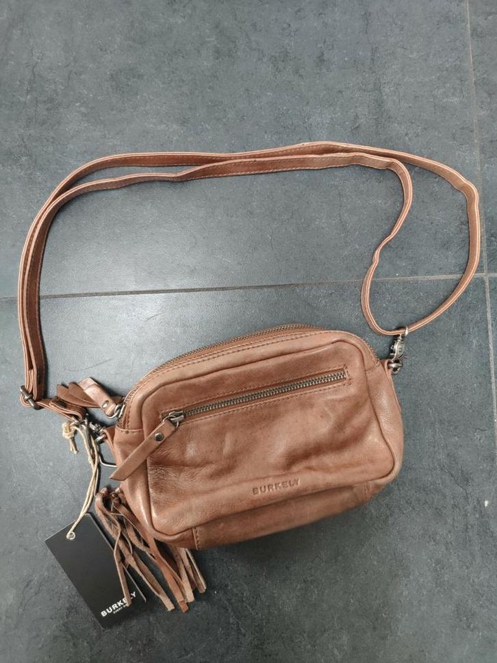 Burkely Noble Nova X-over 2-zipper dames tas, Sieraden, Tassen en Uiterlijk, Tassen | Schoudertassen, Zo goed als nieuw, Bruin