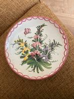 Ulmer Keramik wandbord bloemen roze, Ophalen of Verzenden