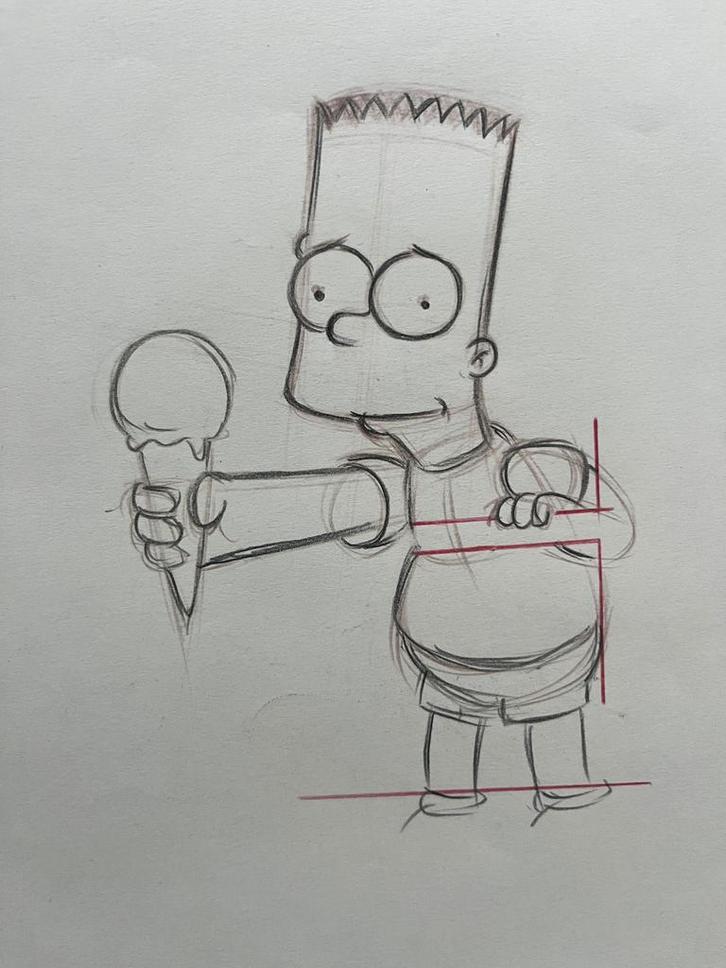 5 originele tekeningen Simpsons van Matt Groening!, Antiek en Kunst, Kunst | Tekeningen en Foto's, Ophalen of Verzenden