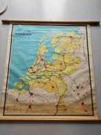 Oude wandkaart Nederland B.A. Kwast en K. Zeeman, Ophalen of Verzenden, Aardrijkskunde