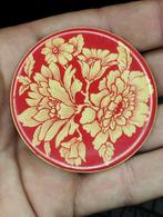 prachtige vintage broche groot formaat emaille bloemen, Ophalen of Verzenden, Zo goed als nieuw, Overige materialen