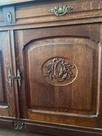 Antiek dressoir met marmeren blad., Gebruikt, 100 tot 150 cm, Eikenhout, Minder dan 100 cm