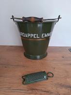 Donkergroen emaille zeldzame aardappelen emmer + rasp, Antiek en Kunst, Antiek | Emaille, Ophalen of Verzenden
