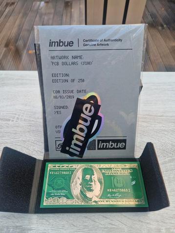 Imbue Artist pcb dollars €100 met certificaat beschikbaar voor biedingen