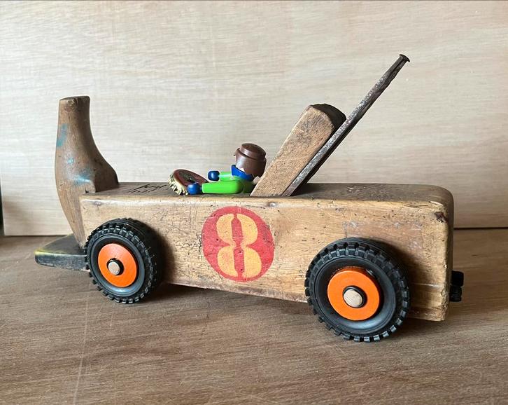 Blokschaaf/ raceauto. Stukje huisvlijt, Antiek en Kunst, Antiek | Gereedschap en Instrumenten, Ophalen of Verzenden