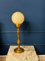 Antieke tafel lamp met bronzen voet, Antiek en Kunst, Antiek | Lampen, Ophalen of Verzenden