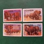 Uganda 1990 serie african elephant  WWF ,MNH, Verzenden, Overige landen, Postfris