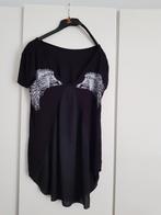 Zwarte shirt met achterop engelen vleugels maat M, Ophalen of Verzenden, Zo goed als nieuw, Zwart, Korte mouw