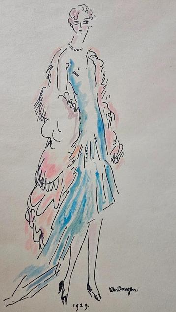 Kees van Dongen  Aquarel  Uniek werk  Hand Gesigneerd en Ged beschikbaar voor biedingen