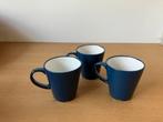 3 blauwe Dinera bekers van het oude IKEA servies, Overige stijlen, Kop(pen) en/of Schotel(s), Gebruikt, Ophalen of Verzenden