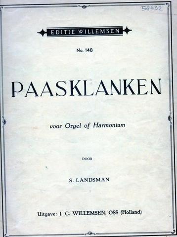 SIMON LANDSMAN - Paasklanken voor Orgel beschikbaar voor biedingen
