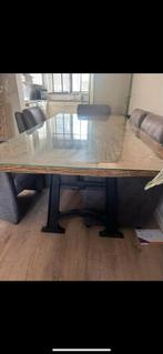 Eettafel + 6 stoelen, Huis en Inrichting, Tafels | Eettafels, Ophalen, Gebruikt, 100 tot 150 cm, Vijf personen of meer