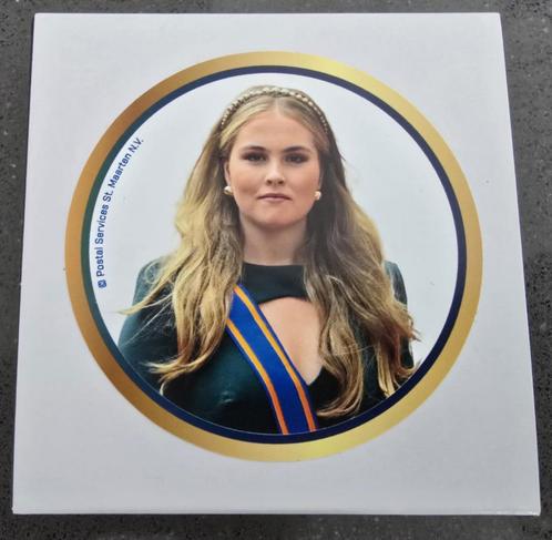 Gouden postzegel prinses Amalia 21 jaar Sint Maarten, Postzegels en Munten, Postzegels | Nederland, Postfris, Na 1940, Ophalen of Verzenden