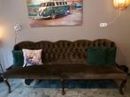 eetkamerbank zgan bruin velours  240 cm lang, Huis en Inrichting, Banken | Sofa's en Chaises Longues, Ophalen, Hout, Minder dan 75 cm