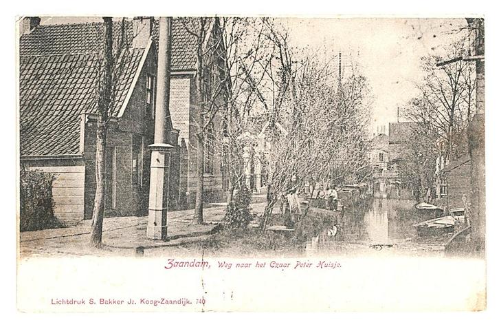 975558 Zaandam Weg naar Czaar Peter Huisje 1945 Gelopen, Verzamelen, Ansichtkaarten | Nederland, Gelopen, Noord-Holland, 1940 tot 1960