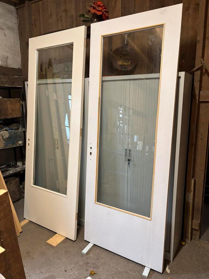 Éen binnendeur met thermopane glas, Doe-het-zelf en Verbouw, Deuren en Horren, Binnendeur, 215 cm of meer, Glas, Ophalen of Verzenden