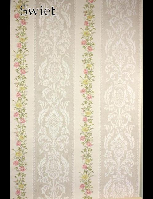 3644 Klassiek barok behang vintage roze bloemranken swiet, Huis en Inrichting, Stoffering | Behang, Wit, Beige, Roze, Verzenden