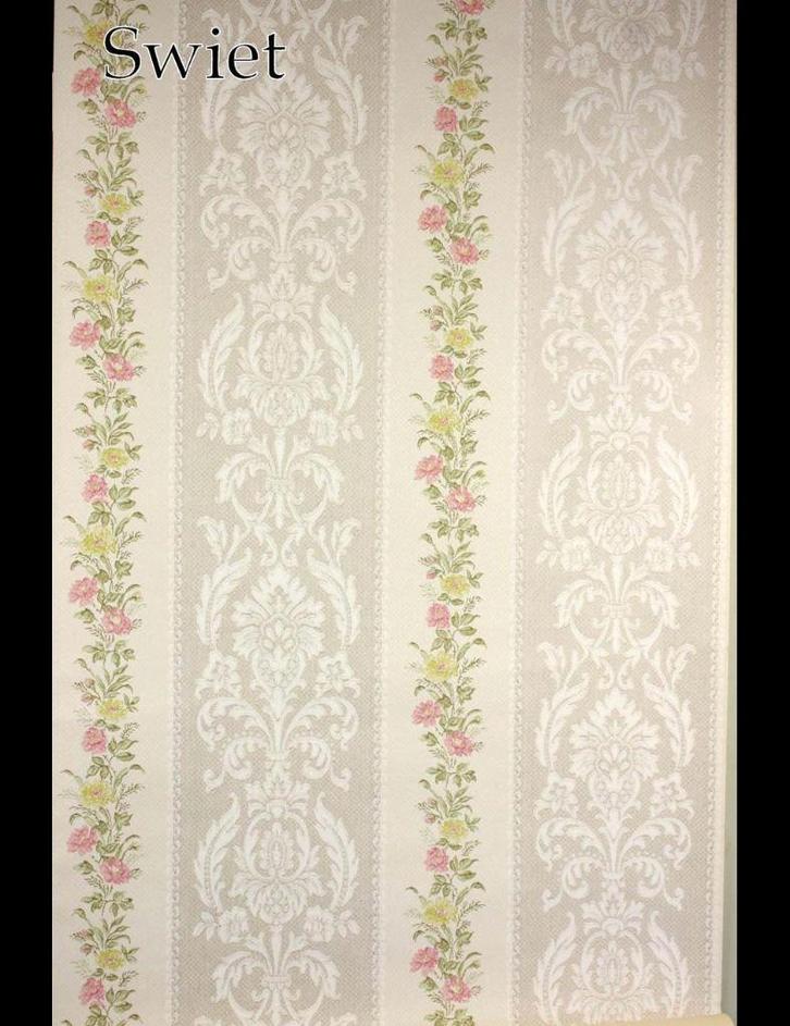 3644 Klassiek barok behang vintage roze bloemranken swiet, Huis en Inrichting, Stoffering | Behang, Wit, Beige, Roze, Verzenden