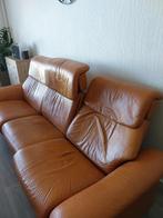 Gratis Bank, zetel en hocker, Huis en Inrichting, Ophalen, Gebruikt, Driepersoons, Leer