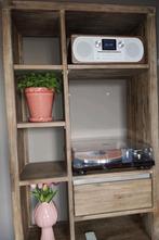 Houten wandkast vakken evt. Platenspeler kast /roomdivider, Ophalen, Zo goed als nieuw, 25 tot 50 cm, Minder dan 150 cm