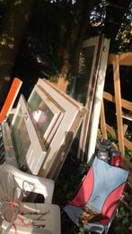 Kozijnen en deur (merantihout), Doe-het-zelf en Verbouw, Kozijnen en Schuifpuien, Deurkozijn, Zo goed als nieuw, Hout, Ophalen