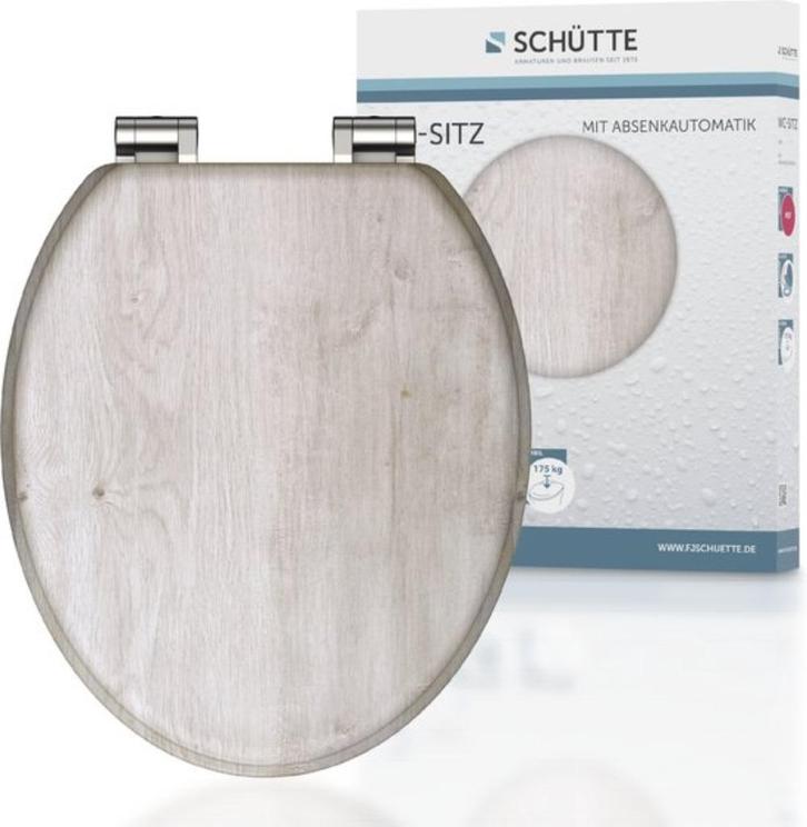 SCHÜTTE WC-Bril 80192 LIGHT WOOD - MDF-Hout, Huis en Inrichting, Badkamer | Badtextiel en Accessoires, Nieuw, Bruin, Ophalen of Verzenden
