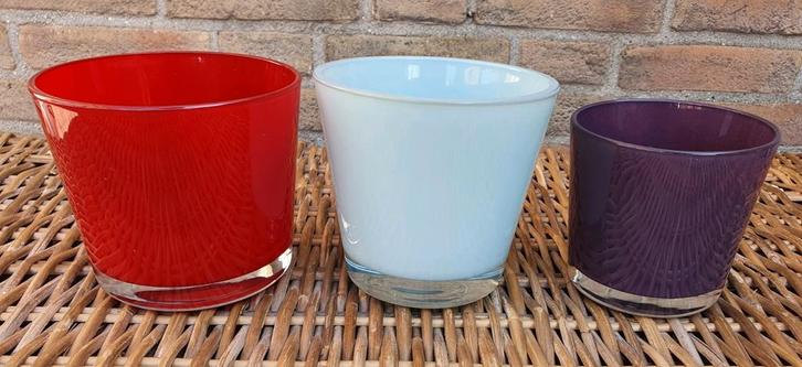 3x vaasje, Huis en Inrichting, Woonaccessoires | Vazen, Wit, Minder dan 50 cm, Glas, Ophalen of Verzenden