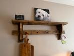 Houten wandrek met haken - 125x40x20 cm, Ophalen, Gebruikt