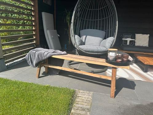 Houten bankje - sidetable decoratie, Huis en Inrichting, Tafels | Sidetables, Zo goed als nieuw, Minder dan 25 cm, 150 tot 200 cm