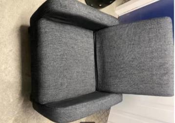 Fauteuil grijze stof/zwart beschikbaar voor biedingen
